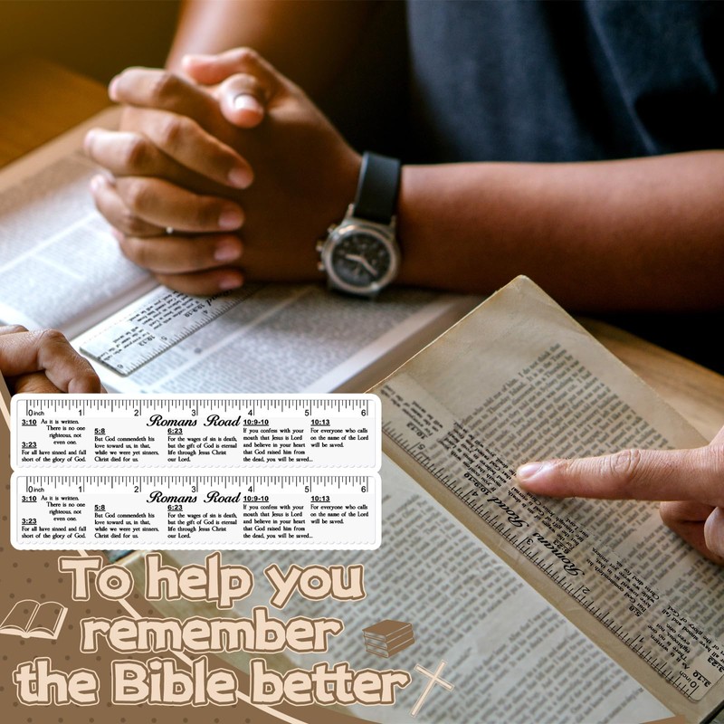 24 Pcs Clear Bible Verses Ruler with Scalloped Edge 6