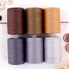 Threadart 100% Cotton Thread Set | 6 Traditional Tones | 1000M (1100 Yards) Spools | for Quilting & Sewing 50/3 Weight | Long Staple & Low Lint | Over 20 Other Sets Available