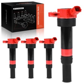 A-Premium (Red) Engine Ignition Coil Pack Compatible with Kia Soul 2012-2019, Forte 2014-2018, Rondo 2014 & Hyundai Elantra 2010-2020, Tucson 2014-2020, Elantra Coupe, Elantra GT, 1.8L 2.0L, 4-PC Set