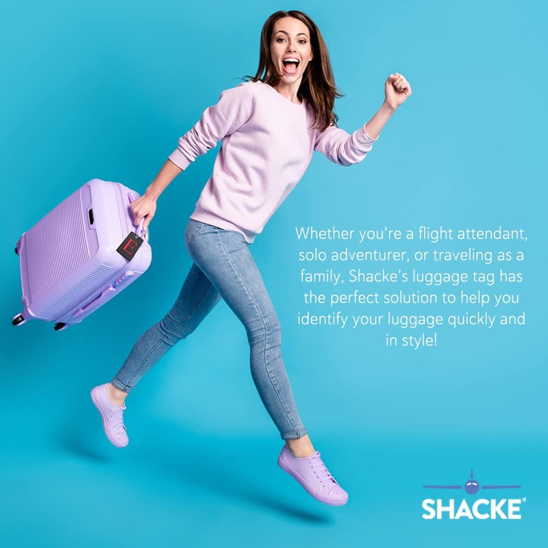 Shacke Luggage Tag Initial - Fully Bendable Tag w/Stainless Steel