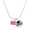 Delight Jewelry Hot Pink ''Little Sister'' with Heart Script Class