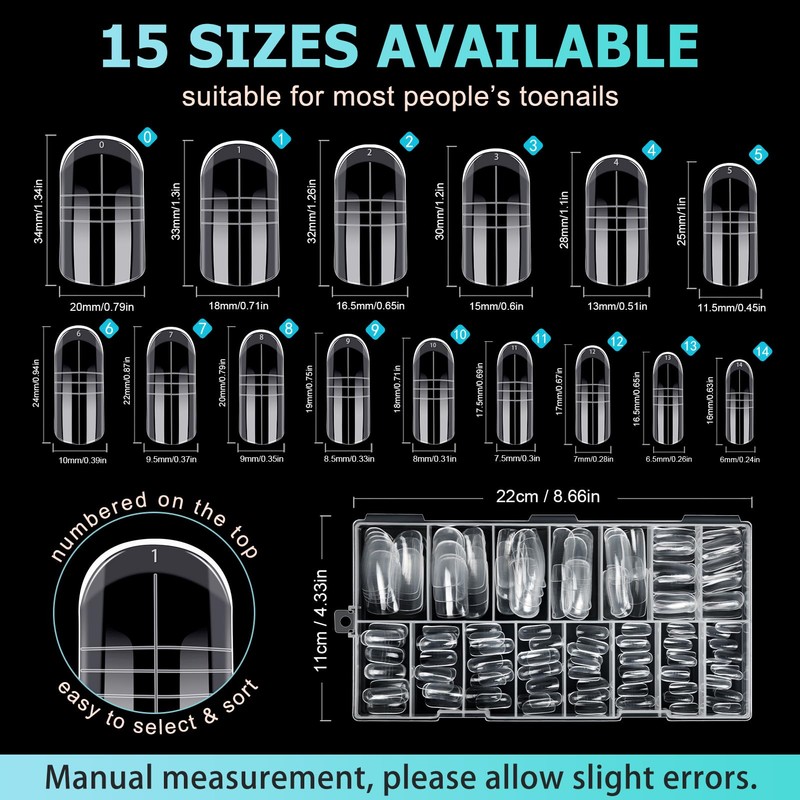Kiiwah 150 Pcs Toe Nail Forms for Extension & Build,
