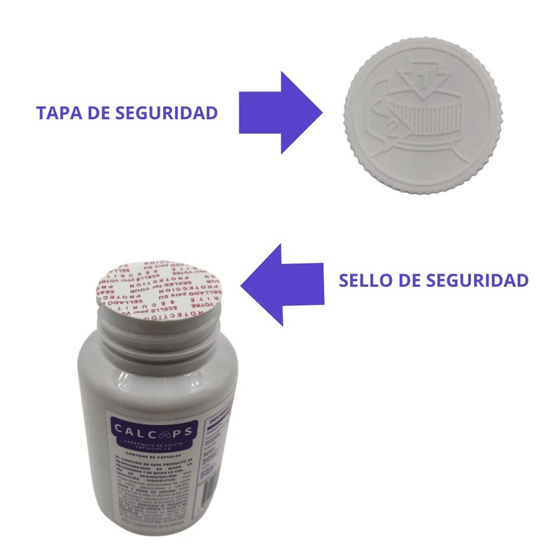 CALCAPS Dos frascos de Cápsulas de carbonato de calcio un