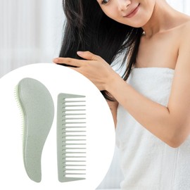 perfeclan 2pcs Haar Detangler bürsten breite Zahnkämme kompakt für dicke lockige Haarpinsel Styling Kamm für Home Barber Shop Frauen Männer Männer, GrÜn