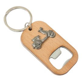 Italian Scooter Keyring Bottle Opener Wooden Stainless Steel Key Chain Gift 384