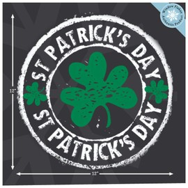 Shamrock Wreath St Patricks Day Window Clings - St Patricks Day Decorations Window Stickers - St Patricks Day Decor for Irish Party - Saint Patrick's Decal Window Cling for Glass Windows and Doors