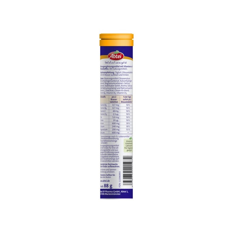 압타이 Abtei 발포정 스포츠 Iso Aktiv 88g Abtei Effervescent Tablets