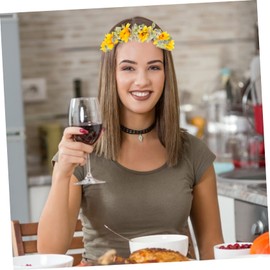 LALAFINA Sunflower Flower Headband Wreath for Women for Weddings Festivals and Photo Shoots Beautiful Floral Crown Hair Accessory Yellow