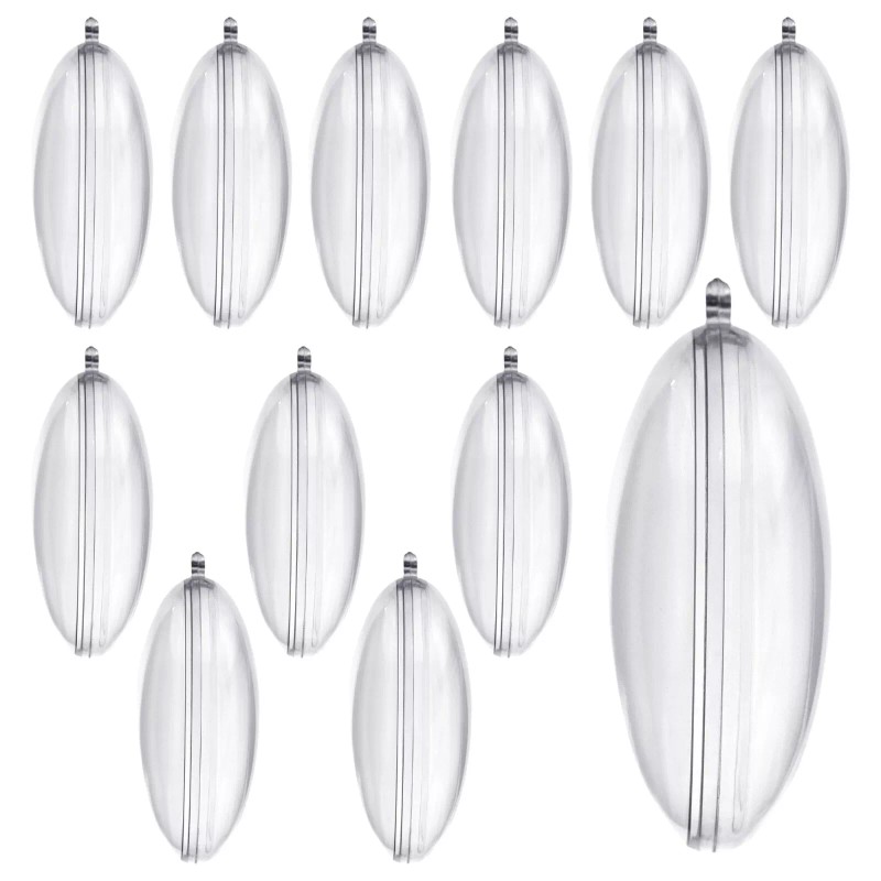 Homeford ESC08 Fillable Plastic Clear Oval Ornament, 4-1/4-inch, 12-count