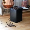 Dosenritter 2 x Square Storage Jars/Tea Canisters, Stackable, Black, Aroma-Proof