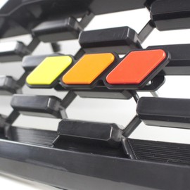 Grille Badge Emblem Replacement, Enrich Truck Style, ABS Material, Compatible with Trucks (with Bracket, for Tacoma) (Red Gradients)