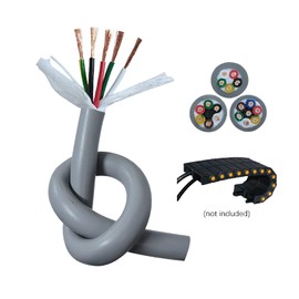 TEN-HIGH 18 awg 3 Conductor Wire 18 Gauge Electrical Wire 3 Core 65.6ft Stranded Copper Wire with PVC Jacket(300V/500V; Grey Color)