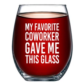 Panvola My Favorite Coworker Gave Me This Glass Going Away Coworker Gift Funny Office Boss Mugs Farewell Goodbye Gifts Stemless Wine Glass Clear Glasses For Red White Wine 17 oz