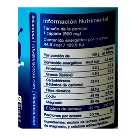 Hi! Lactosa | Apoyo a Intolerancia a la lactosa, enzima de lactasa 200 mg o 18,000 FCC. Enzima Digestiva Natural. 60 Capletas. Hi! Wellness.