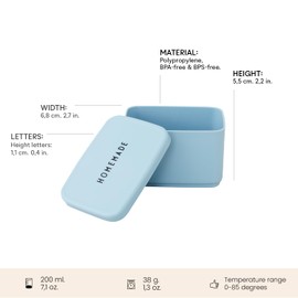 Design Letters Snack box für Brotdose (Blu) - BPA-frei, Erhältlich in modischen Farben, Ideal für Schule, Arbeit oder unterwegs, mikrowellen- und spülmaschinenfest