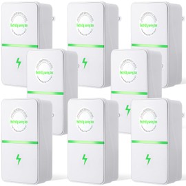 Kanayu 8 Pcs Power Saver Energy Saver Household Electricity Saving Box with US Plug 90V-250V 30KW Energy Saving Device for Electricity Home Market Office, White
