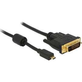 Delock 83586 Video Cable Adapter – Video Cable Adapters (Micro-HDMI, DVI-D, Male, Male, Gold, Black)