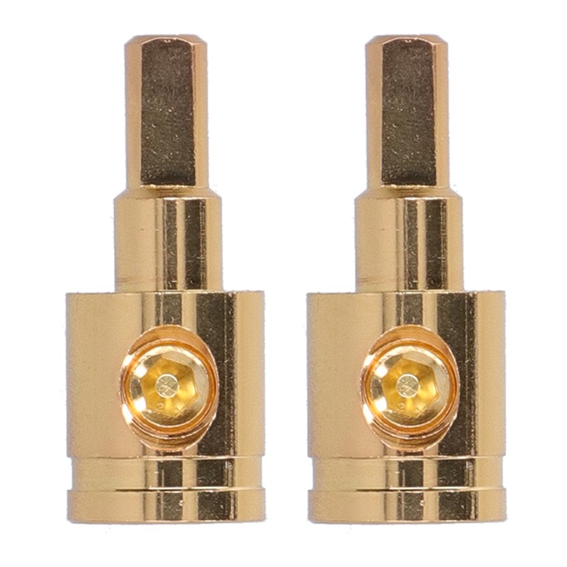 2pcs 0GA Wire Reducer Terminal Connector Pure Copper Gold Plated
