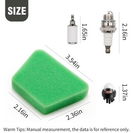 laffoonparts 530037793 Air Filter Primer Bulb Spark Plug Replacement for McCulloch 2000 3200 3500 3516 3210 MS1432 MS1435 MS1635NAV Chainsaw Parts