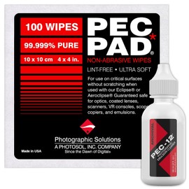 Photographic Solutions - PEC-12 Kit de limpiador de emulsión fotográfica y toallitas no abrasivas PEC-PAD sin pelusas, 4 x 4 pulgadas, 10...