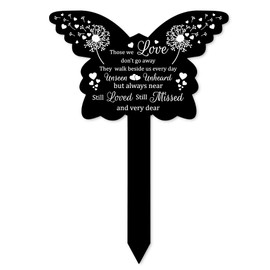 ORIGACH Butterfly Acrylic Grave Markers for Cemetery Memorial Remembrance Plaque for Loved Ones Waterproof Grave Decorations Acrylic Grave Stake for Outdoors Yard Garden, Dandelion and Heart Pattern