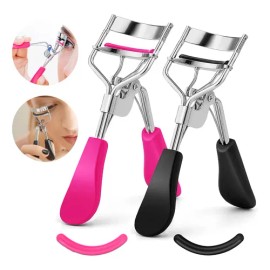 Ruishida 2pz Rizador De Pestañas Acero Inoxidable Con Almohadilla Extra, Diseño Profesional Para Rizar Y Separar Pestañas,ideal Para Maquillaje De Villanas O Uso Diario
