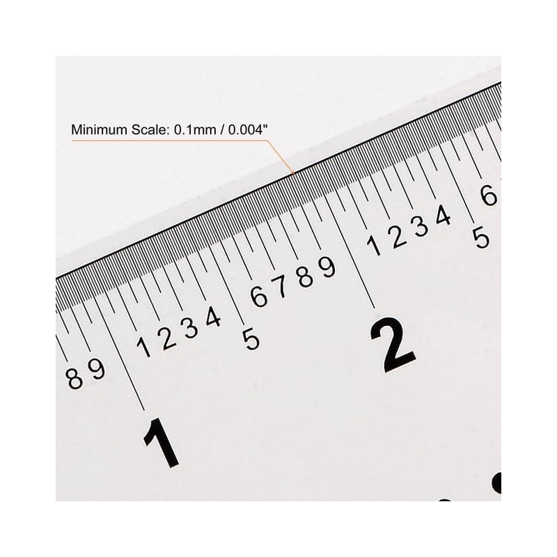 2Pcs Foldable Ruler, White Film Flexible Ruler 4 Inch 0.1mm