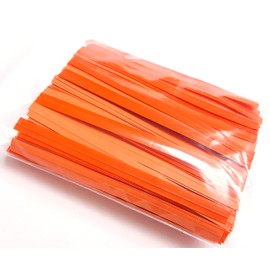 NiftyPlaza 4" Length 500 Twist Ties, Plastic Coated, No Rip, Paper Ties Cello General Use, Ideal Party Favor Treat Bags, Small Orders Packaging (500 Orange Twist Ties)