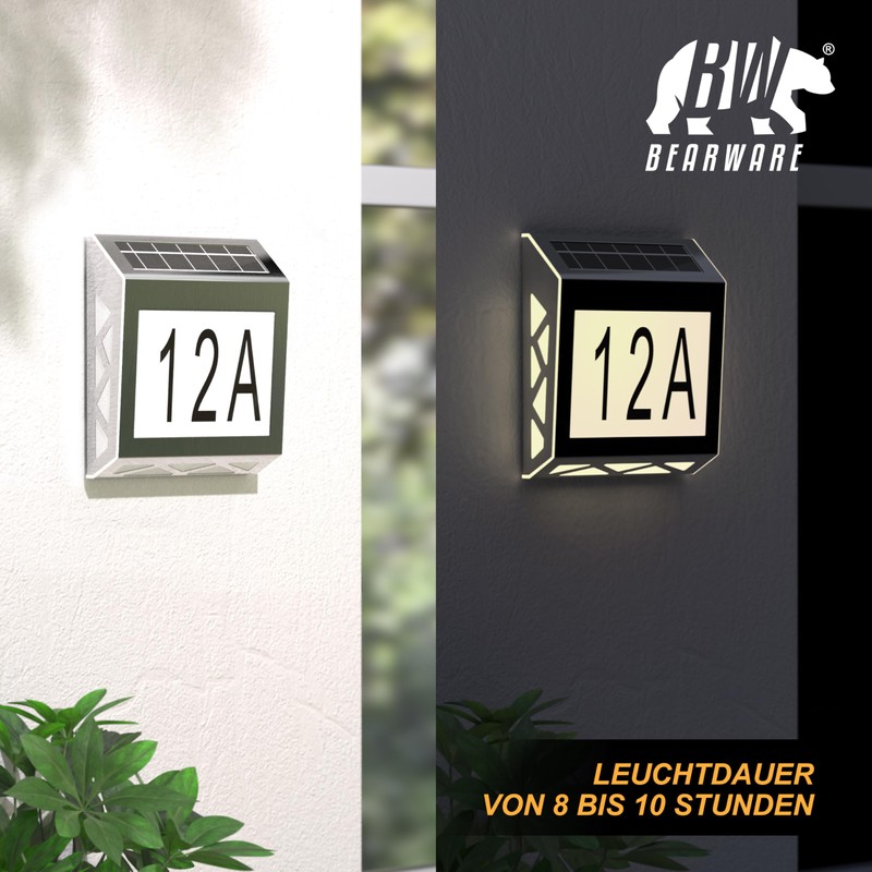 CSL - LED Solar House Number Light Stainless Steel -