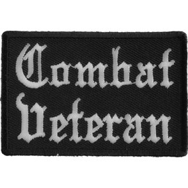 Combat Veteran Patch in Old English, Military Vet Patches (P5229)