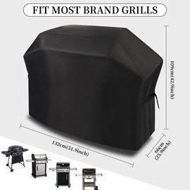 Funshot Barbecue Cover, Weatherproof Grill Cover, Large BBQ Grill Cover, Waterproof, 420D Oxford Grill Cover, Gas Grill Cover, Protective Cover, UV-Resistant, Tear-Resistant, 132 x 66 x 109 cm