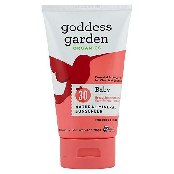 Goddess Garden Organics Baby SPF 30 Sunscreen Lotion, 3.4 oz. Airline Size NEW
