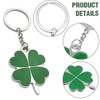 PNPGDYK 2 Pcs Green Shamrock Keyring Zinc Alloy Lucky Four