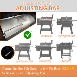 Flame Broiler Kit for Pit Boss Pellet Grills in PB820, PB850 Series with Flame Broiler Adjusting Bar - Includes Slide Cover and Bottom Kit, Grill Replacement Parts for Pit Boss 820D3, 850PS2 and More