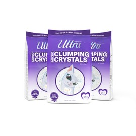 Ultra Clumping Micro Crystals Premium Cat Litter - Dust Free, Soft on Paws, Fragrance Free - 15 Lbs. Total (3pk of 5 Lbs.)