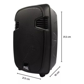 FOL Bocina Bluetooth Sonido Profesional + Micrófono - Premium Color Negro