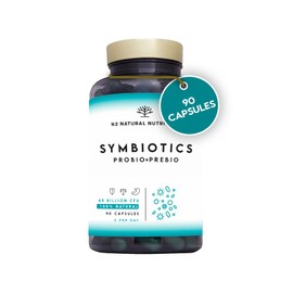 Probiotics and Prebiotics Supplement for Adults, 40 Billion CFU, 6 Probiotic Strains with Inulin. 90 Vegan Capsules. N2 Natural Nutrition