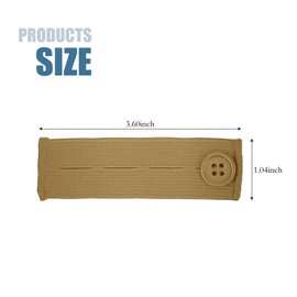 YUEBOSUL 3 Pcs Elastic Pants Button Extender, Waistband Extenders for Men and Women Jeans Skirts Pants (Khaki)