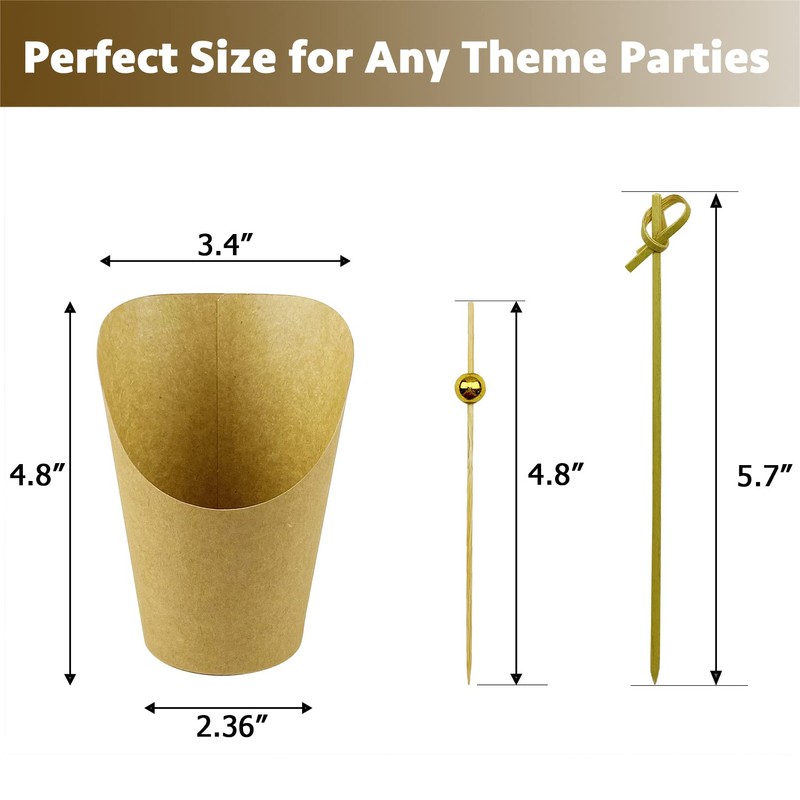 [100 Cups + 200 Picks] CAMKYDE 100 Pcs Charcuterie Cups