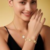 Ouxayapl 18K Gold-Plated Four Leaf Clover Bracelet, 18K Gold-Plated Four