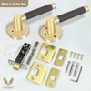 FLIRABBIT Leather Wrapped Brass Privacy Door Handle – Brass Interior