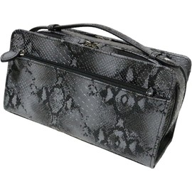 Berkut Double Zipper, Second Bag, Clutch Bag, Handbag, Formal, python grey, F