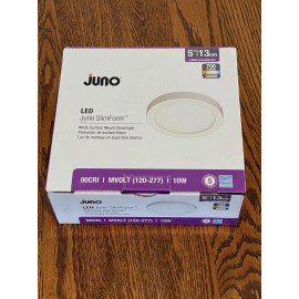 Juno SlimForm 10-Watt White LED Ceiling Light Surface Mount 5" NIB