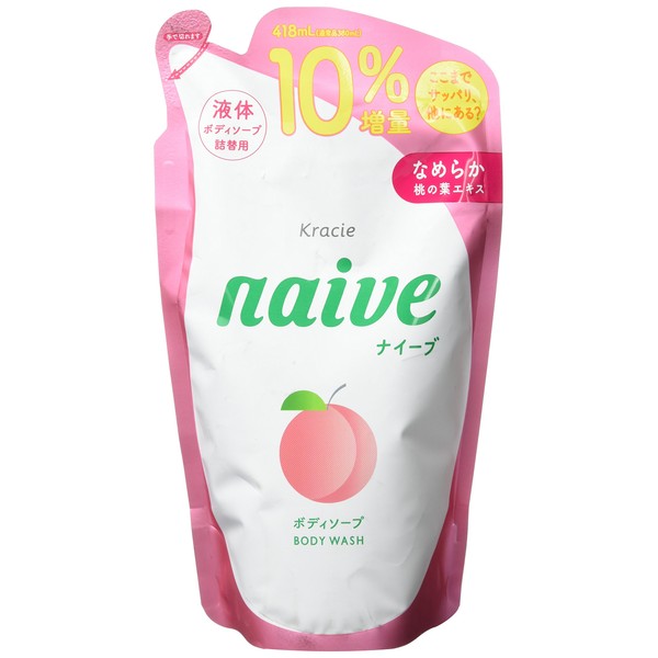 Naive Body Soap Refill (Peach Leaves) 10% More