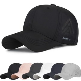 DURINM Baseball Cap Unisex Sun Hat Adjustable Cap with Visor Sun Protection Adjustable for Outdoor Running Tennis Golf Travel Casual Cool Sports Cap, black, 58