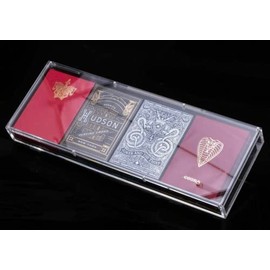 JP GAMES LTD Carat Card Cases - Acrylic Poker Deck Display Case (4 Deck Sleeves) Premium Playing Card Storage