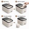Large Capacity Sealed Rice Storage Container with Measuring Cup –