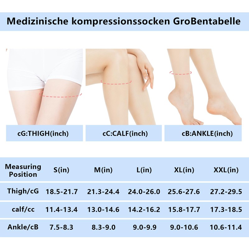 Medical Compression Socks - (20-30mmHg) - Black for Men and