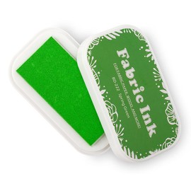 Fabric Ink Pads for Rubber Stamps, Washable Craft Ink Pads for Card Making Scrapbook, Permanent Ink Pad for Wood, Paper, 3.7 x 2.1" (Green, 222)