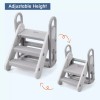 Foldable Step Stool for Kids Adjustable 3 Step Stool with